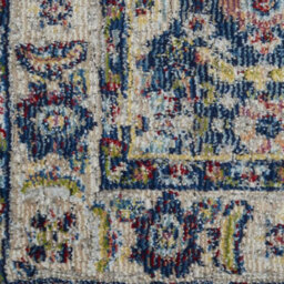 Navy/multicolor Persian Rug, Stain-Resistant Floral Rug, Traditional Rug For Living Room, & Dining Room-71Cm X 244Cm (Runner) - thumbnail 6