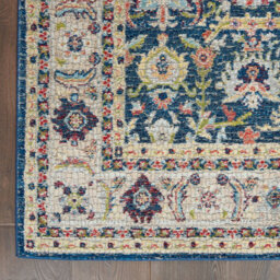 Navy/multicolor Persian Rug, Stain-Resistant Floral Rug, Traditional Rug For Living Room, & Dining Room-71Cm X 244Cm (Runner) - thumbnail 8