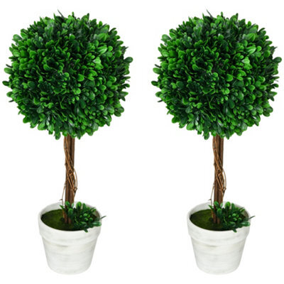 Artificial Boxwoods For Home And Office, Indoor And Outdoor Artificial Plants With Pot And Fake Moss, Dia 28 X 60 Cm - image 1