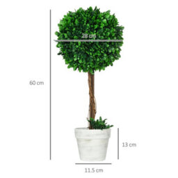 Artificial Boxwoods For Home And Office, Indoor And Outdoor Artificial Plants With Pot And Fake Moss, Dia 28 X 60 Cm - thumbnail 4