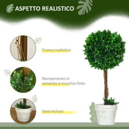 Artificial Boxwoods For Home And Office, Indoor And Outdoor Artificial Plants With Pot And Fake Moss, Dia 28 X 60 Cm - thumbnail 5