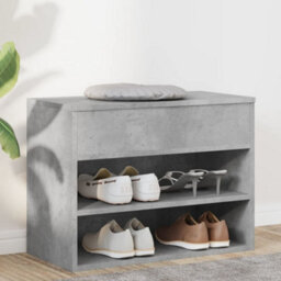 Vidaxl Shoe Bench Concrete Grey 60X30X45 Cm Engineered Wood - thumbnail 1