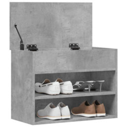 Vidaxl Shoe Bench Concrete Grey 60X30X45 Cm Engineered Wood - thumbnail 4