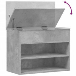 Vidaxl Shoe Bench Concrete Grey 60X30X45 Cm Engineered Wood - thumbnail 8