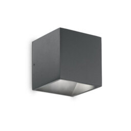 Ideal Lux Luminosa Rubik Integrated Led Outdoor Up Down Wall Downlight Lamp 1 Light Anthracite 3000K Ip44