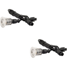 2 Pack Single Recessed 35mm Decking Light Module - 0.65W Cct Led - Steel - thumbnail 1