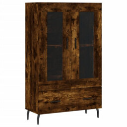 Berkfield Highboard Smoked Oak 69.5X31X115 Cm Engineered Wood - thumbnail 2