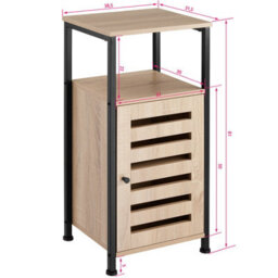 Tectake Bedside Table Durham   - Industrial Wood Light, Oak Sonoma Door Hinge On The Right - thumbnail 4
