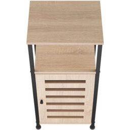 Tectake Bedside Table Durham   - Industrial Wood Light, Oak Sonoma Door Hinge On The Right - thumbnail 2