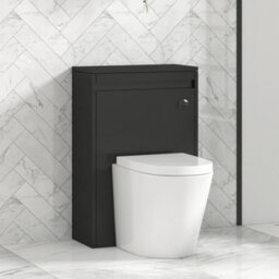Royal Bathrooms Orion 540mm Matt Obsidian Black Btw Wc Toilet Unit With Brushed Brass Strip - thumbnail 1