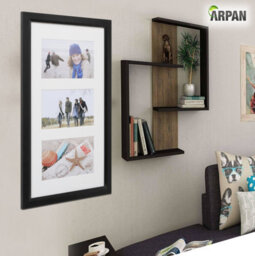"Arpan Mdf Multi Aperture Photo Frame 3 Aperture 6X4 Or 4X6"" Black" - thumbnail 3