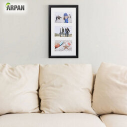 "Arpan Mdf Multi Aperture Photo Frame 3 Aperture 6X4 Or 4X6"" Black" - thumbnail 2