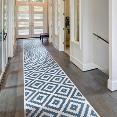 Blue Lagoon Indoor/outdoor Hallway Runner Rug - Durable, Reversible & Hardwearing Carpet For Home Or Garden - image 1