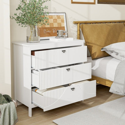 Costway 3-Drawer Dresser Modern Chest Of Drawers 3-Tier White Side Cabinet - image 1