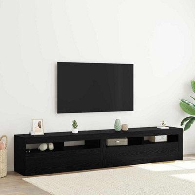 Walplus Tv Cabinets 2 Pcs Black Oak 210 X 35 X 40 Cm Engineered Wood - image 1