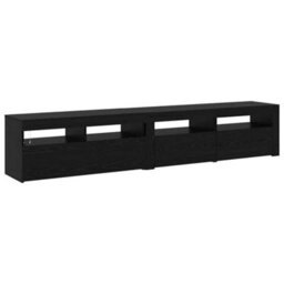 Walplus Tv Cabinets 2 Pcs Black Oak 210 X 35 X 40 Cm Engineered Wood - thumbnail 9