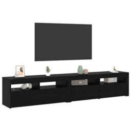 Walplus Tv Cabinets 2 Pcs Black Oak 210 X 35 X 40 Cm Engineered Wood - thumbnail 3