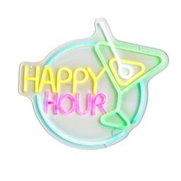 Glow Neon Happy Hour Multicolour Plug-In Led Wall Light - thumbnail 2