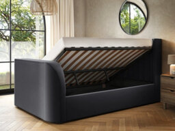 Flair Fallon Tv Side Lift Ottoman Bed Charcoal Velvet Double - thumbnail 2
