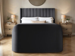 Flair Fallon Tv Side Lift Ottoman Bed Charcoal Velvet Double - thumbnail 4