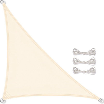 Beige 3X3X3M Triangular Polyester Shade Sail Uv Resistant - image 1