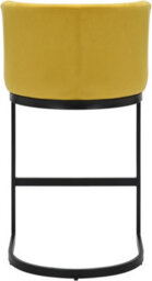 Lamboro Velino Velvet Kitchen Bar Stools, Matt Black Cantilever Frame, Seat With Backrest, Breakfast & Home Bar Stool - Mustard Yellow - thumbnail 8