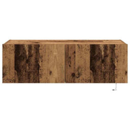 Berkfield Tv Wall Cabinet With Led Lights Old Wood 100X35X31 Cm - thumbnail 7
