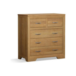 Furniture 48 Bellingham Solid Oak 2 Over 3 Chest Of Drawers - thumbnail 2