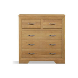 Furniture 48 Bellingham Solid Oak 2 Over 3 Chest Of Drawers - thumbnail 1