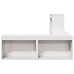 Berkfield Bedside Cabinet With Desk White 232X112X75 Cm Solid Wood Pine - thumbnail 5