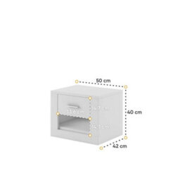 Arte Idea Contemporary Bedside Table 1 Drawer 1 Open Storage Compartment White Matt (H)410mm (W)500mm (D)420mm - thumbnail 2
