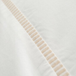 Bianca Fine Linens Contrast Trim 200 Thread Count Cotton Single Duvet Cover Set With Pillowcase White / Natural - thumbnail 5