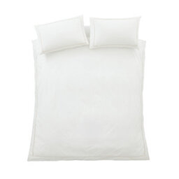 Bianca Fine Linens Contrast Trim 200 Thread Count Cotton Single Duvet Cover Set With Pillowcase White / Natural - thumbnail 6