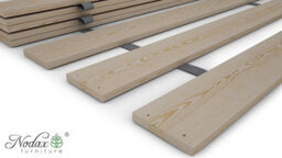 Nodax Small Double Bed Frame, F2, Solid Pine Wood, Easy Assembly, Sturdy Slats & Extra Support Legs, 4Ft, Walnut Finish - thumbnail 3