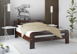 Nodax Small Double Bed Frame, F2, Solid Pine Wood, Easy Assembly, Sturdy Slats & Extra Support Legs, 4Ft, Walnut Finish - thumbnail 7