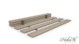 Nodax Small Double Bed Frame, F2, Solid Pine Wood, Easy Assembly, Sturdy Slats & Extra Support Legs, 4Ft, Walnut Finish - thumbnail 4
