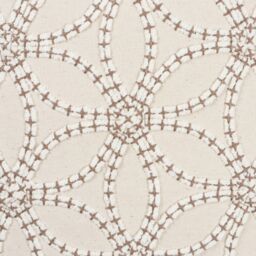 Natural & White Embroidered Geometric Flowers Indoor Cushion (L)45Cm (W)45Cm - thumbnail 3