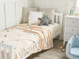 Beliani Blanket Gaidar Cotton 130 X 170 Cm Beige - thumbnail 2