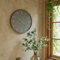 Wyld Haus Large Minimalist Grey Metal Wall Clock 800mm