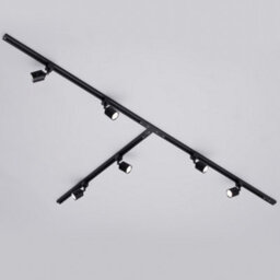 Litecraft Soho Black 6 Head 3M T Shape Kitchen Track Light With Led Bulbs - thumbnail 2