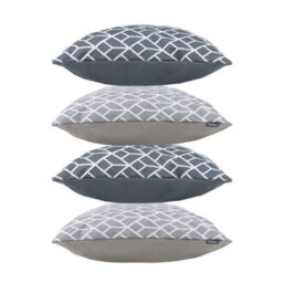 icon Art Deco Geometric Print Grey Outdoor Cushion (Set Of 4) - thumbnail 2