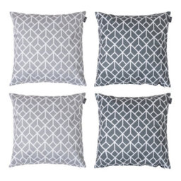 icon Art Deco Geometric Print Grey Outdoor Cushion (Set Of 4) - thumbnail 1