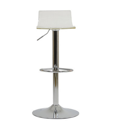Lakeland Furniture Crystal Clear Acrylic Chrome Adjustable Base Bar Stool - image 1