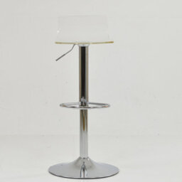 Lakeland Furniture Crystal Clear Acrylic Chrome Adjustable Base Bar Stool - thumbnail 2