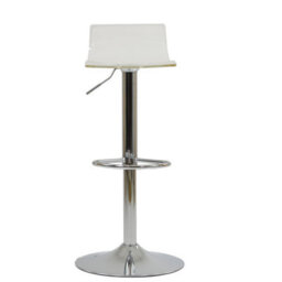 Lakeland Furniture Crystal Clear Acrylic Chrome Adjustable Base Bar Stool