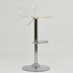 Lakeland Furniture Crystal Clear Acrylic Chrome Adjustable Base Bar Stool - thumbnail 3