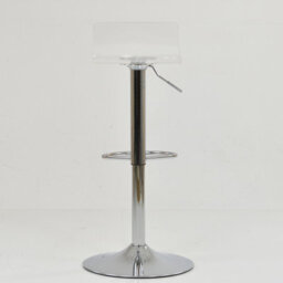 Lakeland Furniture Crystal Clear Acrylic Chrome Adjustable Base Bar Stool - thumbnail 5
