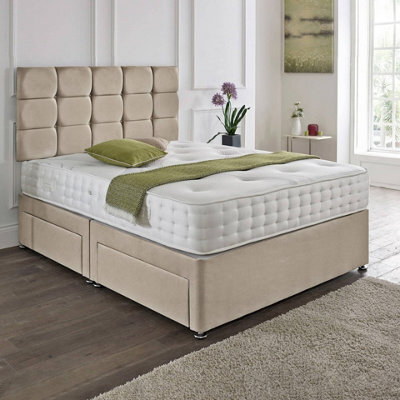 Dining Tables Rio Matching Headboard Divan Set, 2 Drawer On Same Side With Sprung 1500 Comfort Mattress - King - image 1