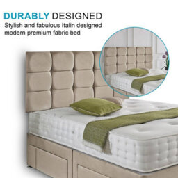 Dining Tables Rio Matching Headboard Divan Set, 2 Drawer On Same Side With Sprung 1500 Comfort Mattress - King - thumbnail 3