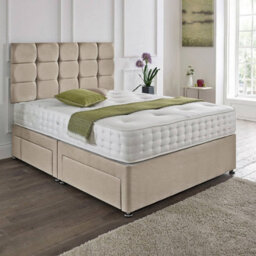 Dining Tables Rio Matching Headboard Divan Set, 2 Drawer On Same Side With Sprung 1500 Comfort Mattress - King - thumbnail 1